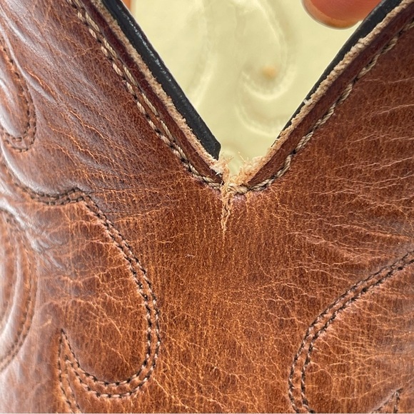 DD Tuff Mens Boots Size 8 D Brown Leather Western Steel Toe Roper Work Boots - Picture 14 of 15